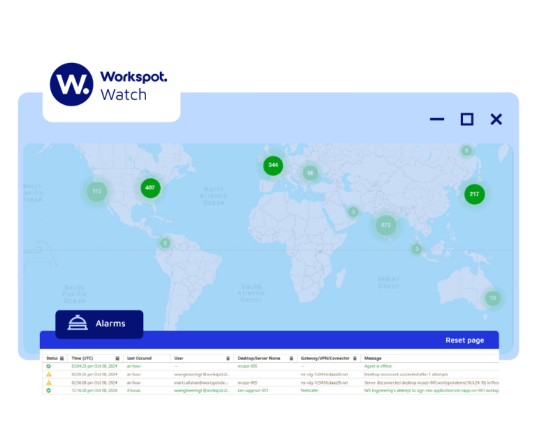 World map illustration with various notification circles dotted around.